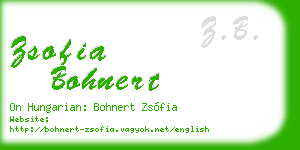 zsofia bohnert business card