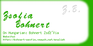 zsofia bohnert business card